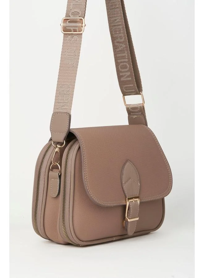 Women's Yonca Dark Violet 4-Pocket Covered Column Strap Zipper and Snap Closure Hand, Arm and Shoulder Bag.