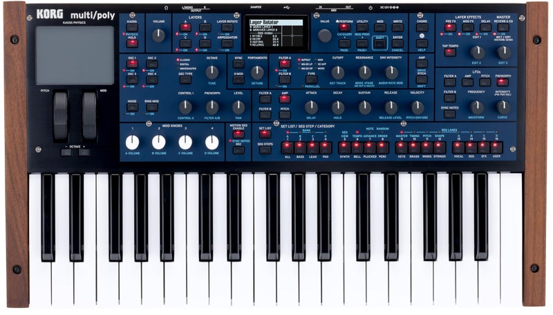 Korg multipoly Analog Modeling Synthesizer wFour Oscillators 60 Voices and builtin KAOSS Pad