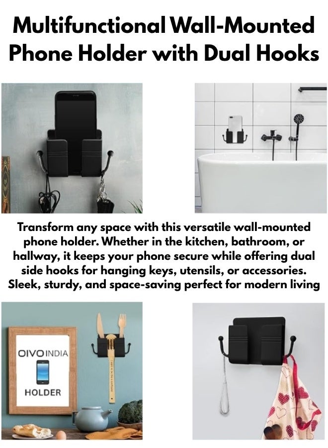 Elegant wall-mounted phone holder with refined hook for smooth charging. Sleek, space-saving design adds sophistication to modern homes, offices, and premium interiors - Image 5