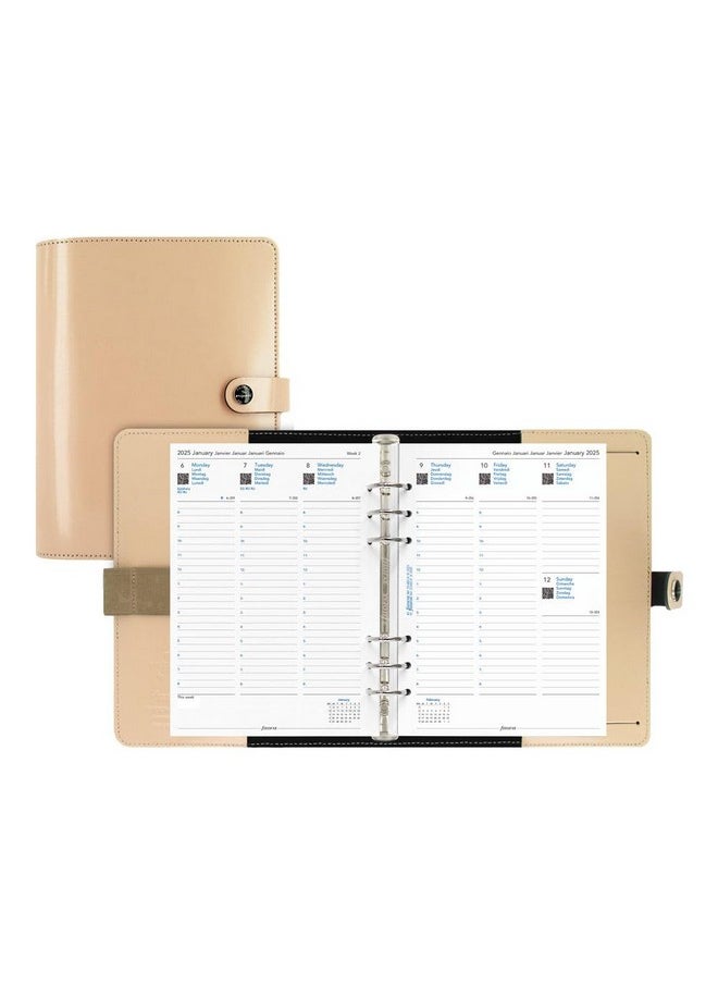 FILOFAX The Original Organizer, A5 Size, Patent Nude - Leather, Six Rings, Week-To-View Calendar Diary, Multilingual, 2025 (C022387-25)  - Image 4