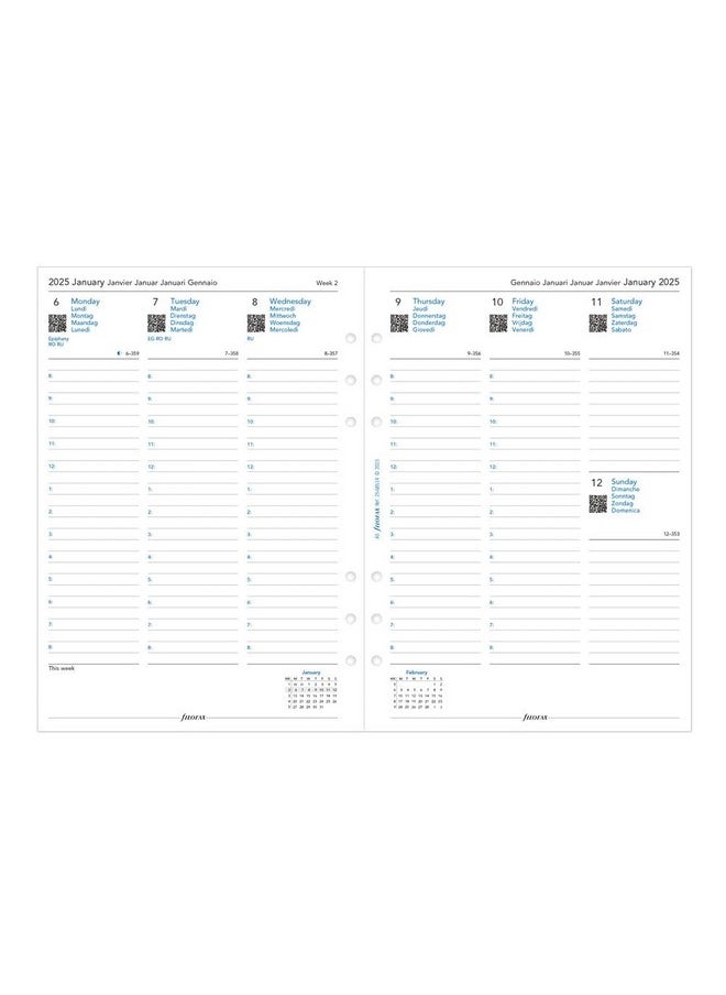 FILOFAX The Original Organizer, A5 Size, Patent Nude - Leather, Six Rings, Week-To-View Calendar Diary, Multilingual, 2025 (C022387-25)  - Image 5