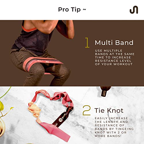 BodyBand Resistance Bands for Exercise for Men and Women Miniloop Resistance Band for Workout in Gym, Home Toning Band - Mini Loop Band Set of 5 Multicolor (Cherry Set) - Image 4