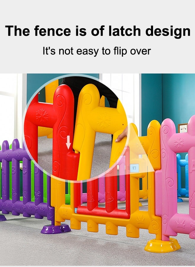 JSAITOYS 4-Piece Plastic Indoor Play Area Fence Baby Play Center For Kids - Image 4