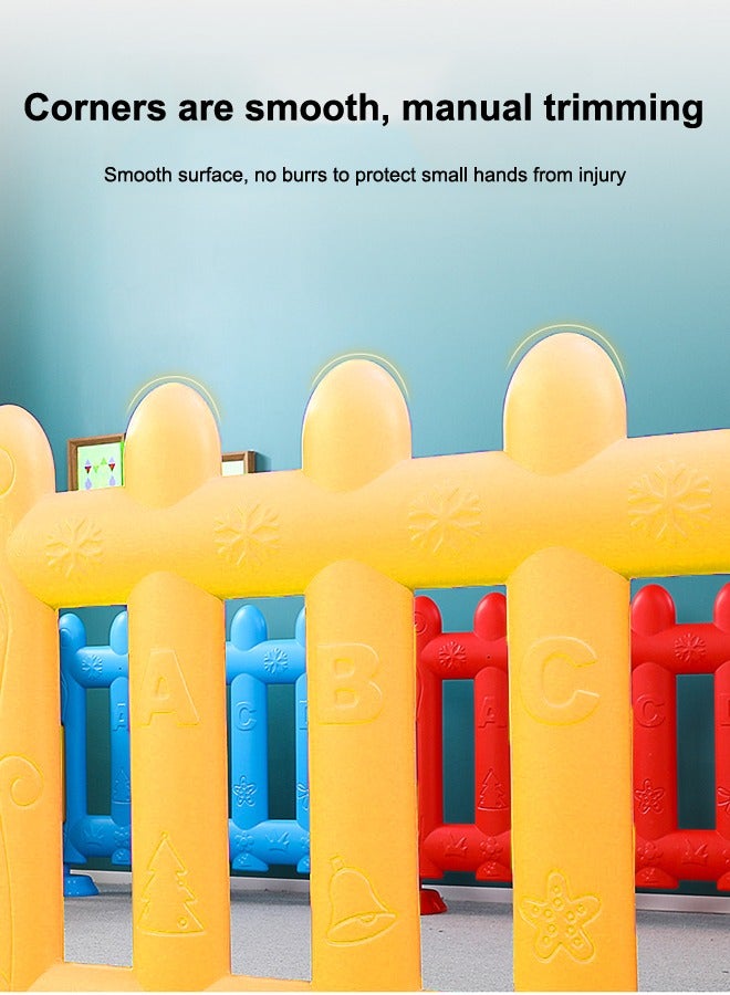 JSAITOYS 4-Piece Plastic Indoor Play Area Fence Baby Play Center For Kids - Image 3