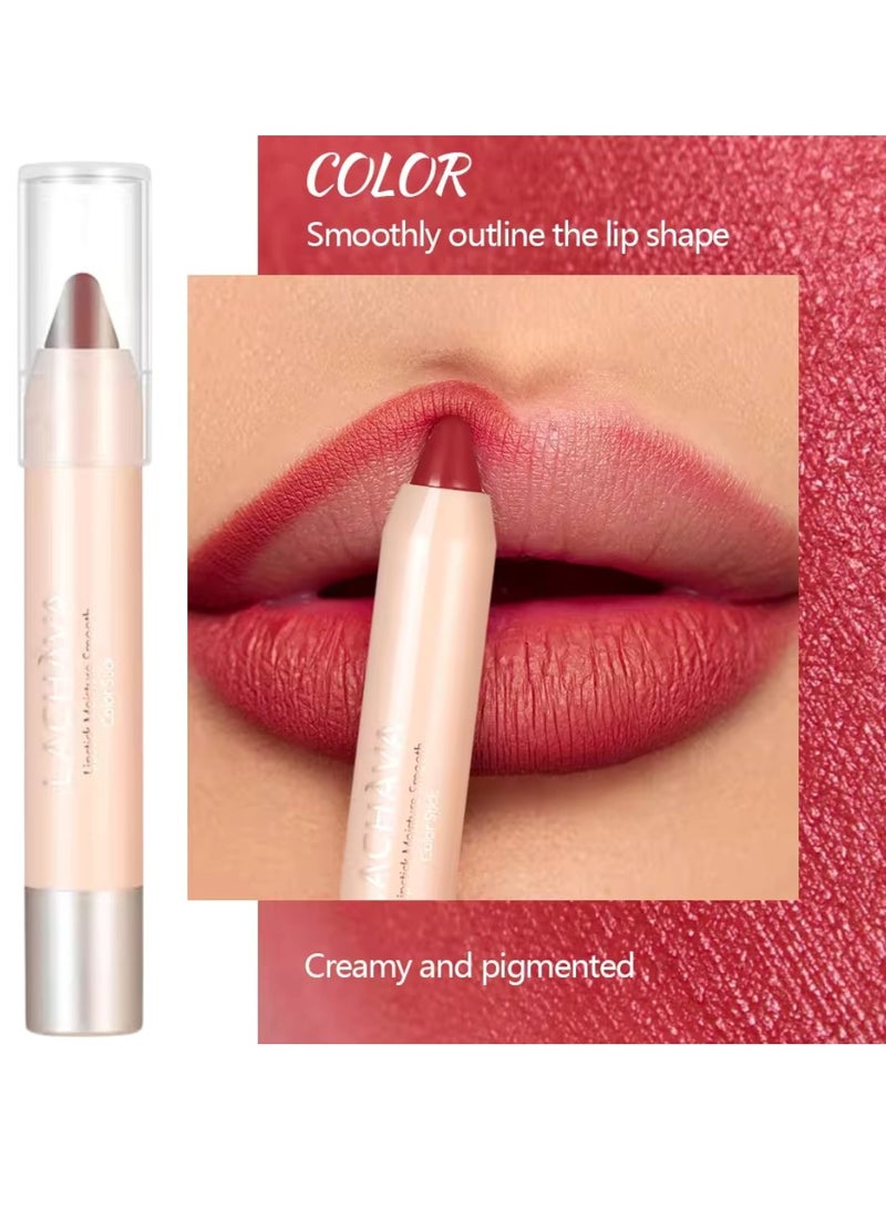 LACHAVA أحمر شفاه مطفي فائق مقاوم للماء وطويل الأمد محدد شفاه مكياج شفاه لمسة مطفية أحمر شفاه مرطب أحمر شفاه نود مطفي محدد شفاه أقلام شفاه رطبة ناعمة أقلام أحمر شفاه مطفية # 08 - Image 3