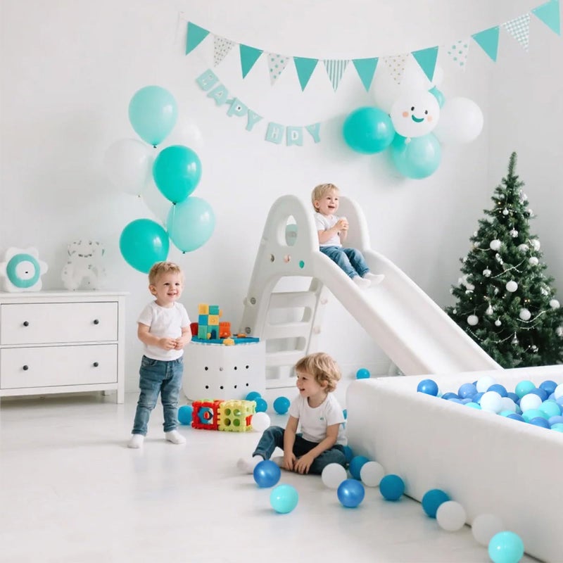 STARBOLO Ball Pit Balls for Kids, Plastic Play Balls Blue Balls for Ball Pits, Baby Pool Water Toys for Baby, Toddlers, Boys Phthalate Free BPA Free, 100pcs with Storage Bag - Image 5