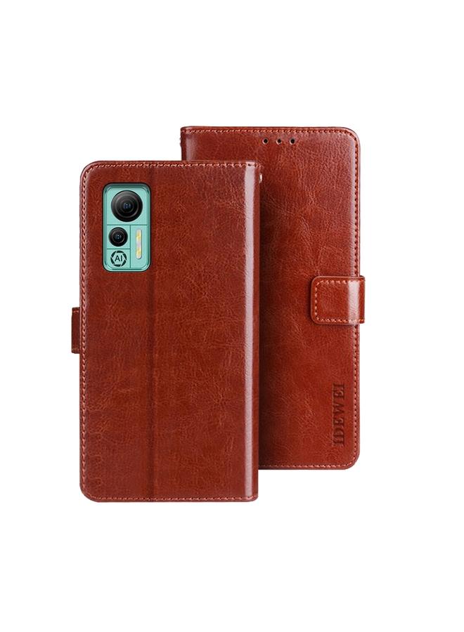 The Bros Case For Ulefone Note 14 Crazy Horse Texture Leather Phone Case with Holder