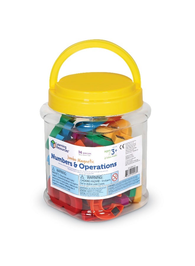 Learning Resources Jumbo Magnetic Numbers & Operations (36-Piece Set, 6Cm, Multi-Color, Ages 3+) - Image 2