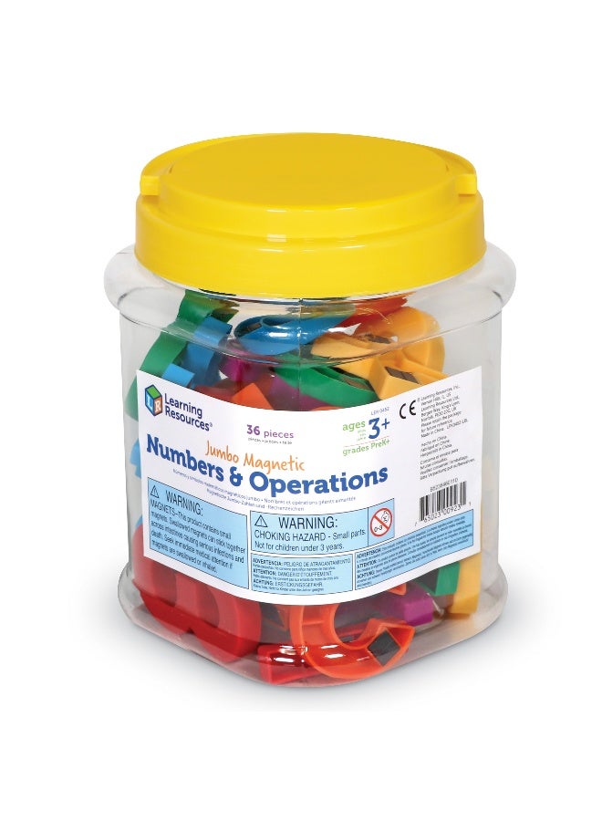 Learning Resources Jumbo Magnetic Numbers & Operations (36-Piece Set, 6Cm, Multi-Color, Ages 3+) - Image 1