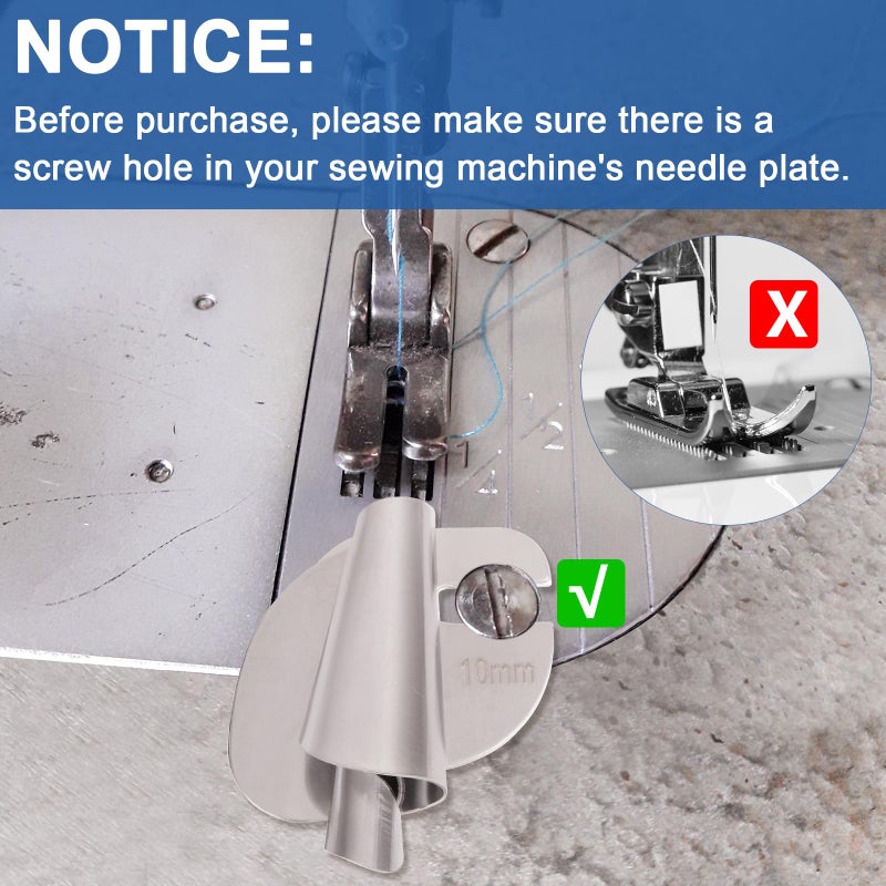 Sanchamy 2025 Upgraded Universal Sewing Rolled Hemmer Foot Set 8 Sizes Rolled Hem Presser Foot [3-10mm] Wide Rolled Hem Foot for Home Industrial Sewing Machine Sewing Supplies[8Pcs-3/4/5/6/7/8/9/10mm] - Image 4