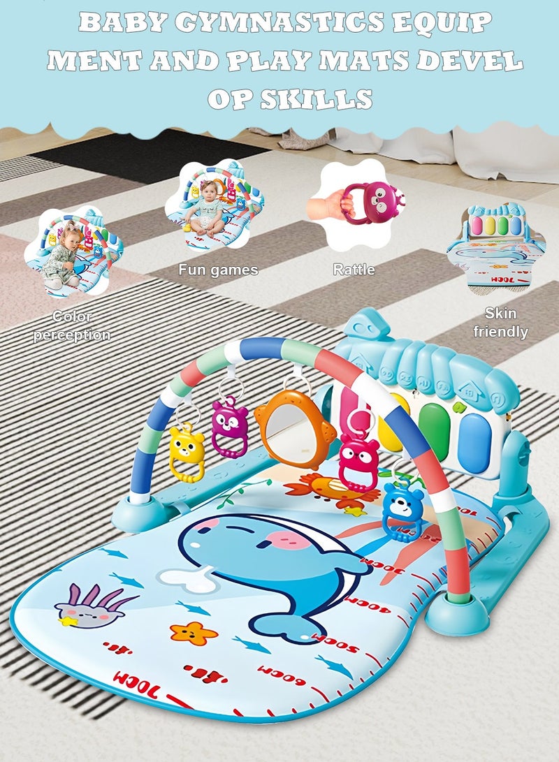 ما بيبي سجادة لعب للأطفال، صالة ألعاب رياضية، مركز أنشطة موسيقية، صالة ألعاب بيانو للركل واللعب، سجادات وقت الاستلقاء على البطن للأطفال حديثي الولادة والرضع والأطفال الصغار والأولاد والبنات - Image 2