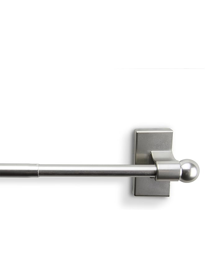 The Bros Mag-15 Magnetic Curtain Rod, 17-30 Inch, Satin Nickel - Image 1