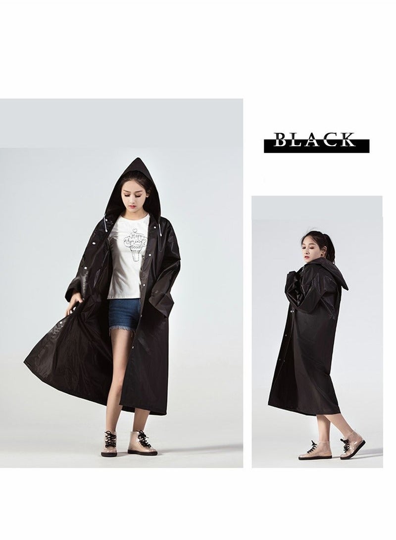 Peachjoy Raincoat Rain Ponchos for Adults Women Men - 1 Pack Reusable EVA Clear Portable Rain Coats Lightweight Jackets with Hood, Rain Ponchos Adults Packable Poncho Adult Clear Hood - Image 3