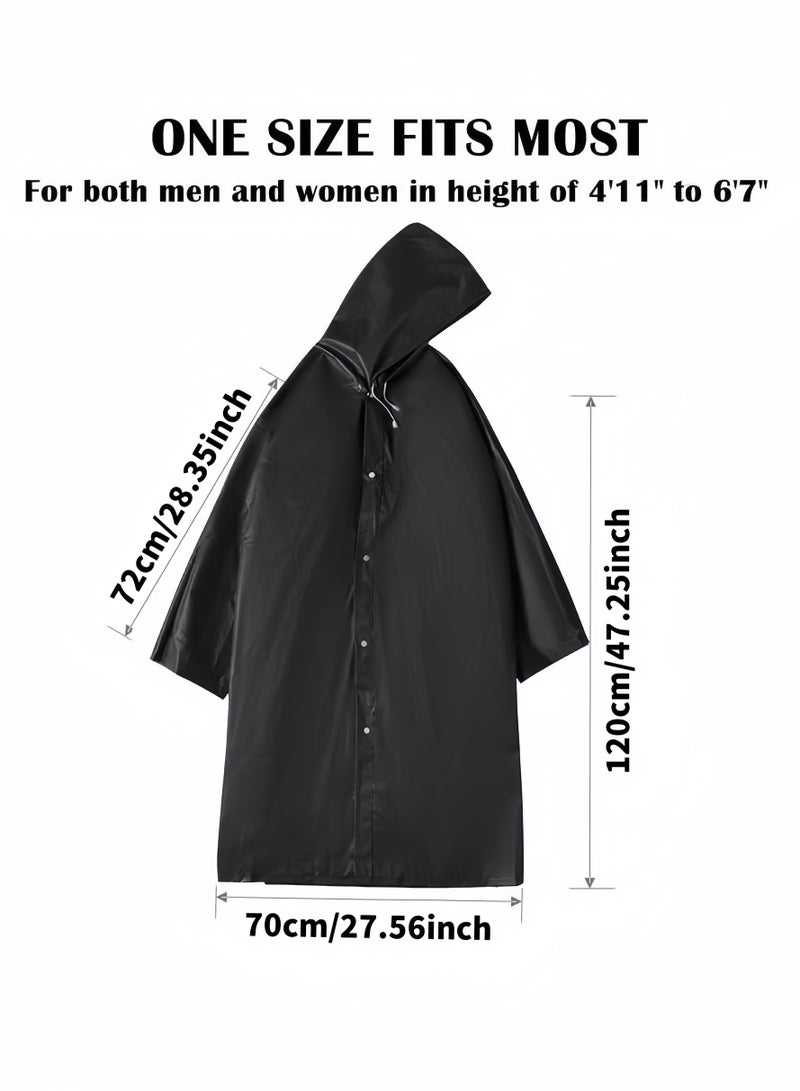 Peachjoy Raincoat Rain Ponchos for Adults Women Men - 1 Pack Reusable EVA Clear Portable Rain Coats Lightweight Jackets with Hood, Rain Ponchos Adults Packable Poncho Adult Clear Hood - Image 5
