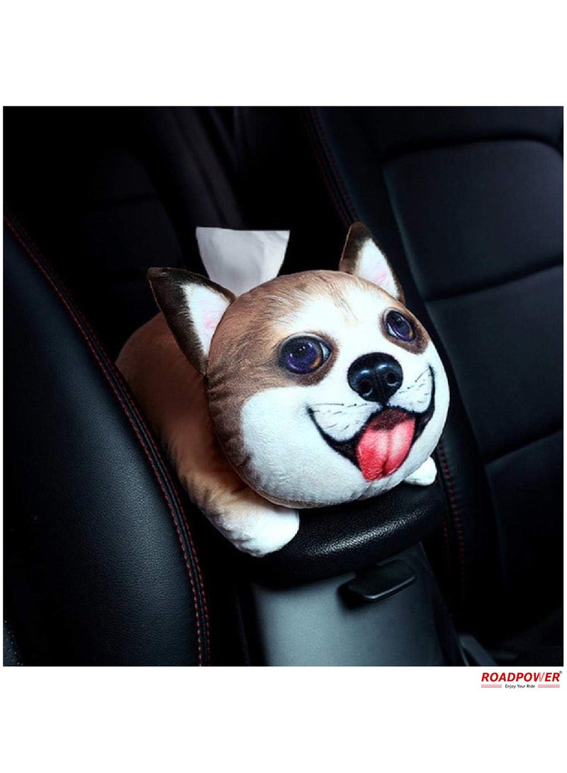 RoadPower Car Tissue Box Cute Cartoon Soft Plush Napkin Tissue Paper Holder Portable Paper Package Case Car Seat Tissue Box Car Styling Accessories  - Image 2