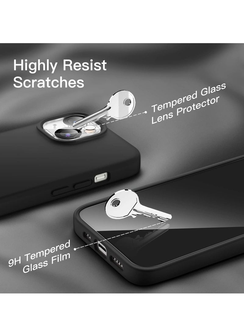 BORTONY iPhone 14 Cover with 2-Pack Screen Protector and 2-Pack Camera Lens Protector Liquid Silicone Shockproof Drop Protection Case 6.1 inch - Image 3