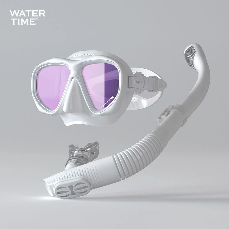 WaterTime Prescription Snorkeling Mask Set – Anti-Fog Diving Mask with Anti-Choking Snorkel - Image 1