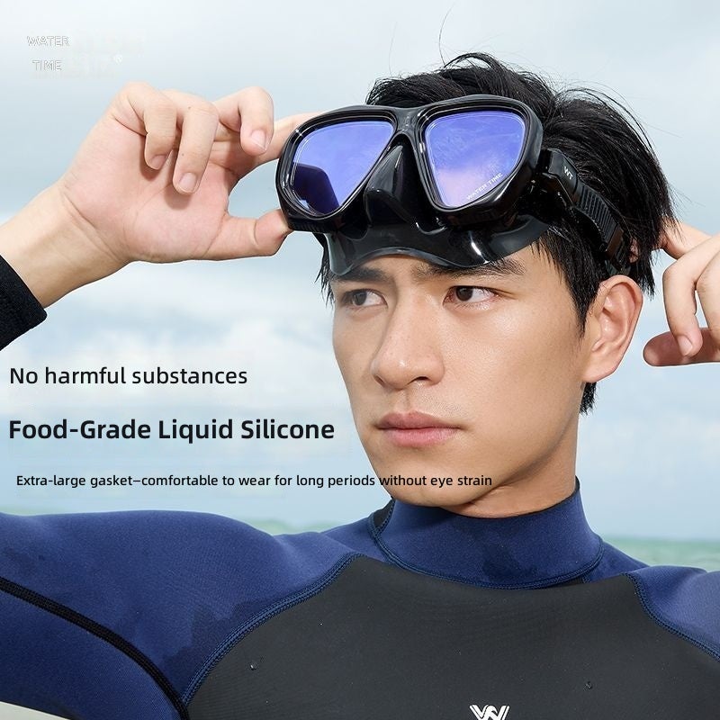 WaterTime Prescription Snorkeling Mask Set – Anti-Fog Diving Mask with Anti-Choking Snorkel - Image 5