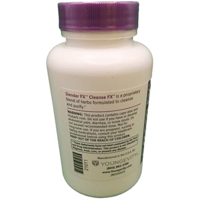 Youngevity Slender Fx™ Cleanse Fx™ - Super Colon Cleanse 15 Day - Natural Herb Blend - Flax Seed, Cape Aloe, Rhubarb Root, Triphala, Slippery Elm, Marshmallow Root - 60 Capsules - Image 3