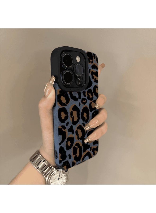 NIBEMINENT Puppy Fur Protective TPU Case Cover For iPhone 15 Plus, Blue