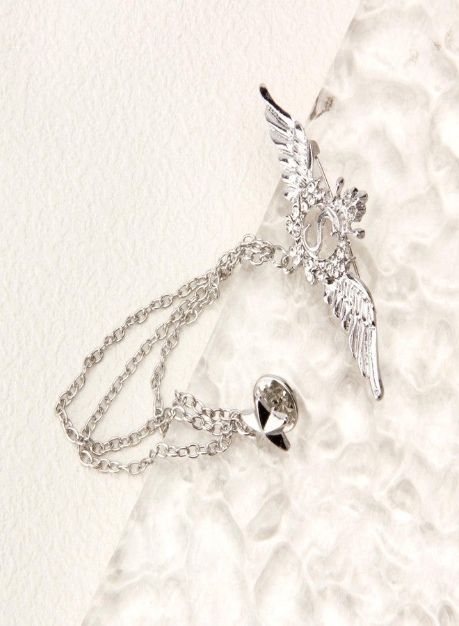 Wynameleri UJOY Chain Pins Brooch Silver Fashion Wing Design - Image 3