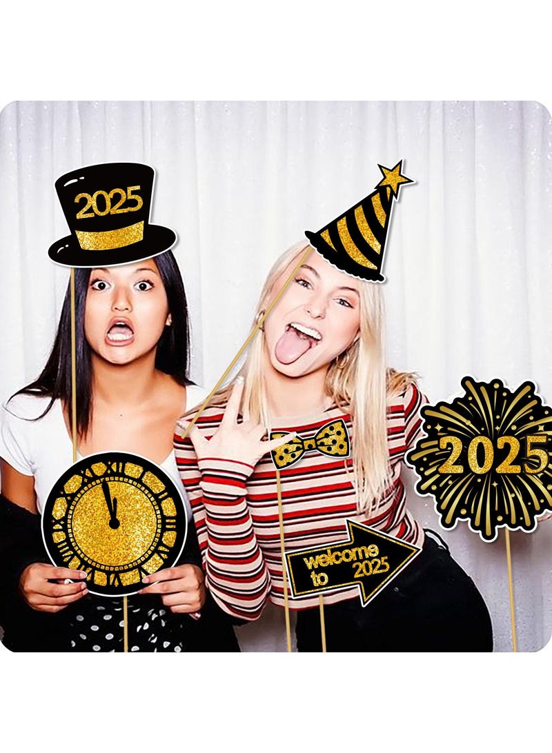 New Year's New Year Happy Banner Pull Decoration Settings New Year Evening Decoration Rain Curtain Pendant Black Golden New Year Happy Banner  - Image 5