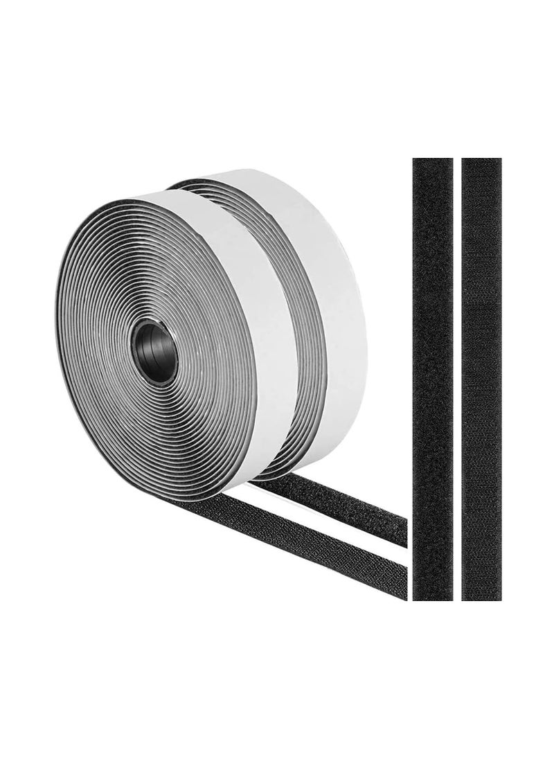 ViShThOm ViShThOm Premium SelfAdhesive Hook and Loop Tape Versatile 25M x 25mm Black Tape for Stationery Picture Hanging Tool Organization Home School and Office Use  - Image 1