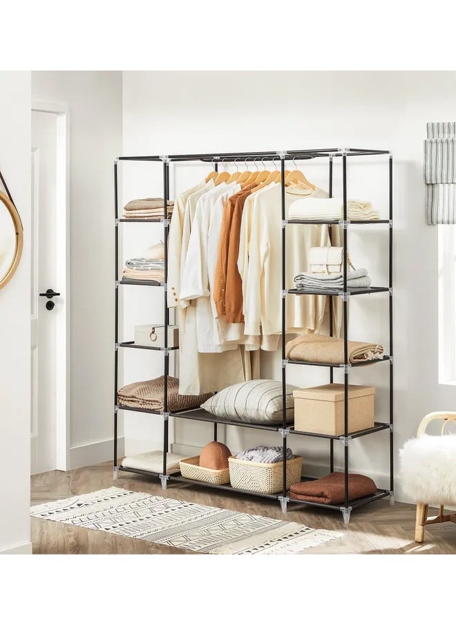 Cady One Foldable Fabric Wardrobe and Luggage Organizer with Hanging Rods and Clothes Rack for Storing Bags, Toys and Shoes  - Image 3