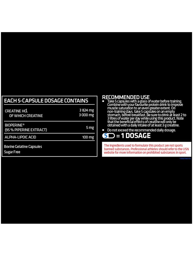 USN - Creatine HCL Super Strength 100 Capsules - Image 1