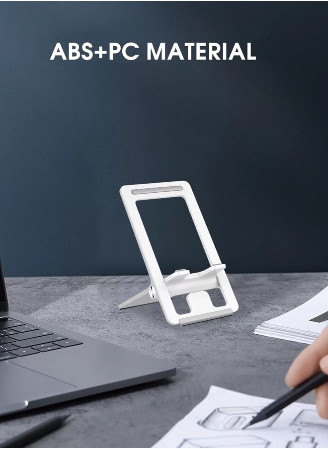 Phone Stand for Cellphone Adjustable Phone Holder for Desk, Folding Office Mobile Holder Portable for Desktop Table Bed Compatible Smartphones Apple iPhone 16 15 14 13 12 Pro Max Plus Samsung