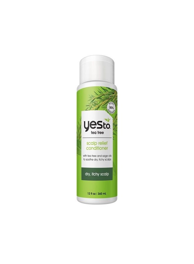 Yes To Tea Tree Scalp Relief Conditioner, Finishing Step To Calm Dry Itchy Scalp, Hydrates & Softens Hair With Long Lasting Moisture, With Tea Tree & Sage Oil, Natural, Vegan & Cruelty Free, 12 Fl Oz - Image 1