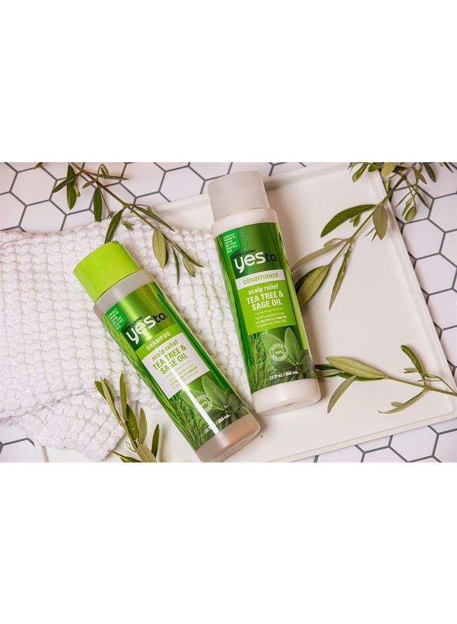 Yes To Tea Tree Scalp Relief Conditioner, Finishing Step To Calm Dry Itchy Scalp, Hydrates & Softens Hair With Long Lasting Moisture, With Tea Tree & Sage Oil, Natural, Vegan & Cruelty Free, 12 Fl Oz - Image 4