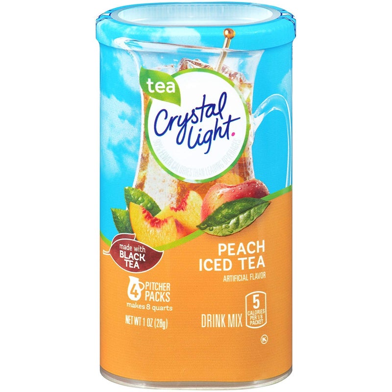 Crystal Light Peach Tea Drink Mix 16 Pitcher Packets 4 Canisters of 4 - Image 3