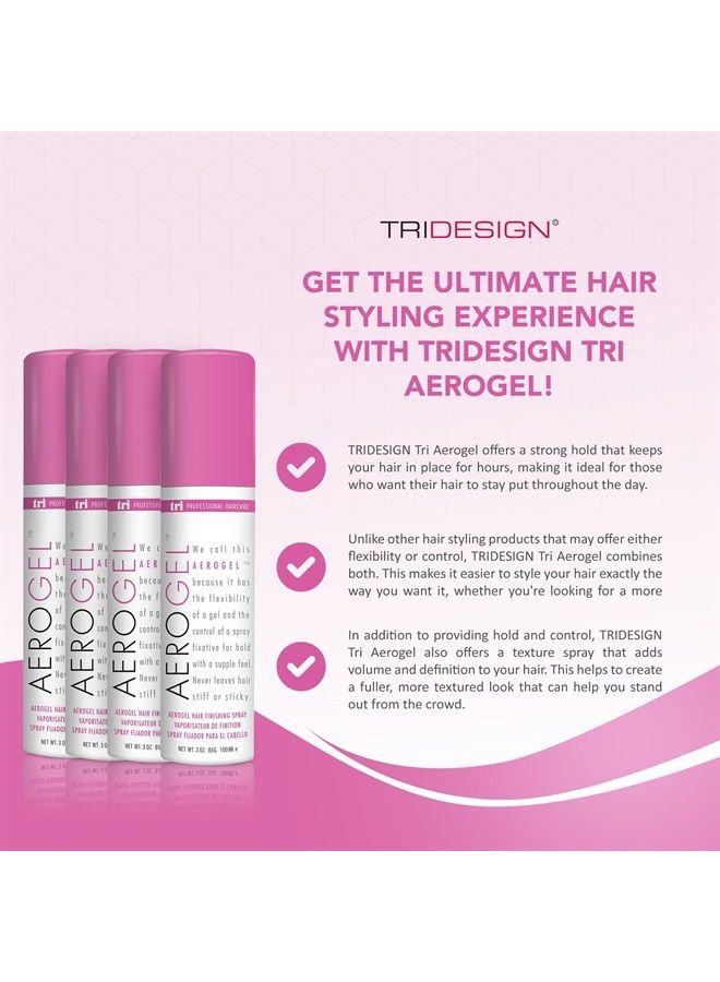 TRIDESIGN TRI Aerogel Hair Spray - Extra Hold, Free & Clear Hairspray Firm Hold for Women, Travel, Volume Fixer & Non-Sticky Hairspray Essentials, Flexible Bottle, Scented - (3oz, Pack of 4)  - Image 2