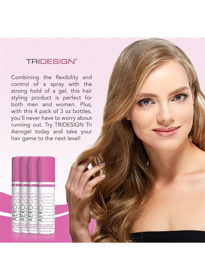 TRIDESIGN TRI Aerogel Hair Spray - Extra Hold, Free & Clear Hairspray Firm Hold for Women, Travel, Volume Fixer & Non-Sticky Hairspray Essentials, Flexible Bottle, Scented - (3oz, Pack of 4)  - Image 4