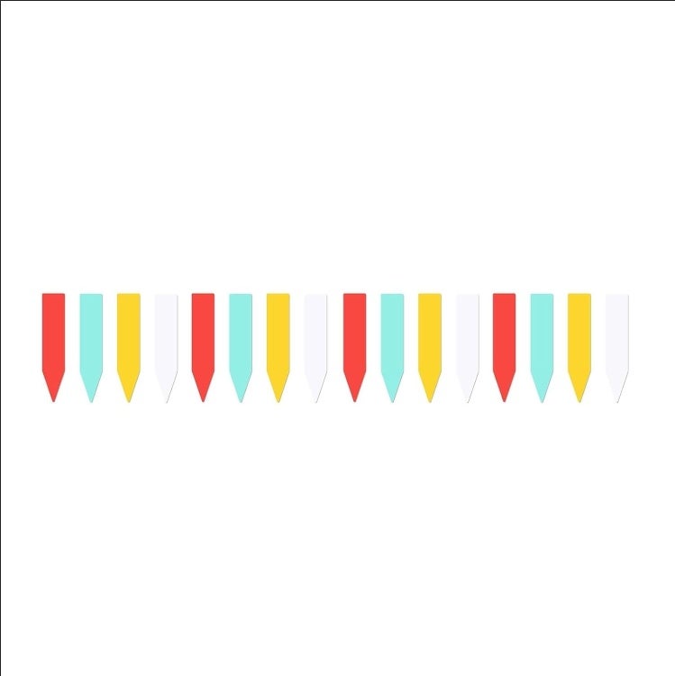 Thickened one-character label gardening waterproof plastic plug-in Mark logo color 60 pack (White + red + blue + Yellow 15 each)
