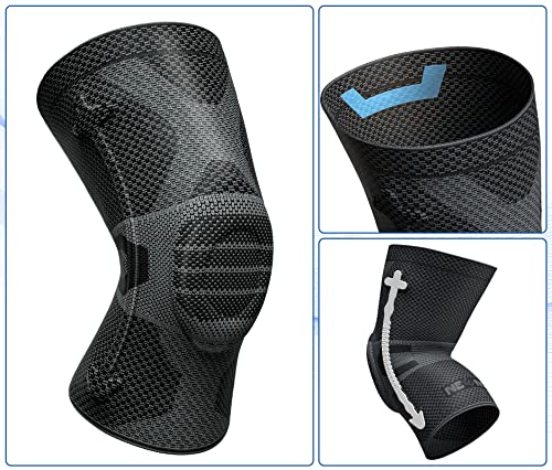 NEENCA Professional Knee Brace for Pain Relief, Medical Knee Compression Sleeve, Knee Support with Horizontal Knit Tech for Meniscus Tear, ACL, Arthritis, Joint Pain, Runner, Workout- FSA/HSA APPROVED - Image 4