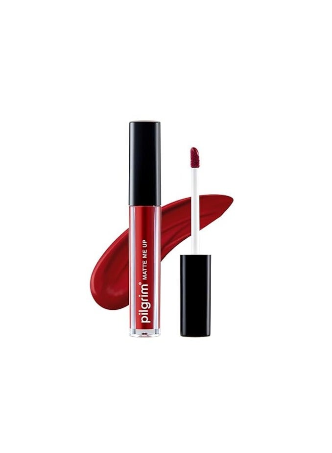 PILGRIM Pilgrim Liquid Matte Lipstick - The Red Stiletto | Lipstick for Women with Hyaluronic Acid & Spanish Squalane | Transferproof, Long Lasting & Non Drying with Hydrating Ingredients 3gms - Image 1