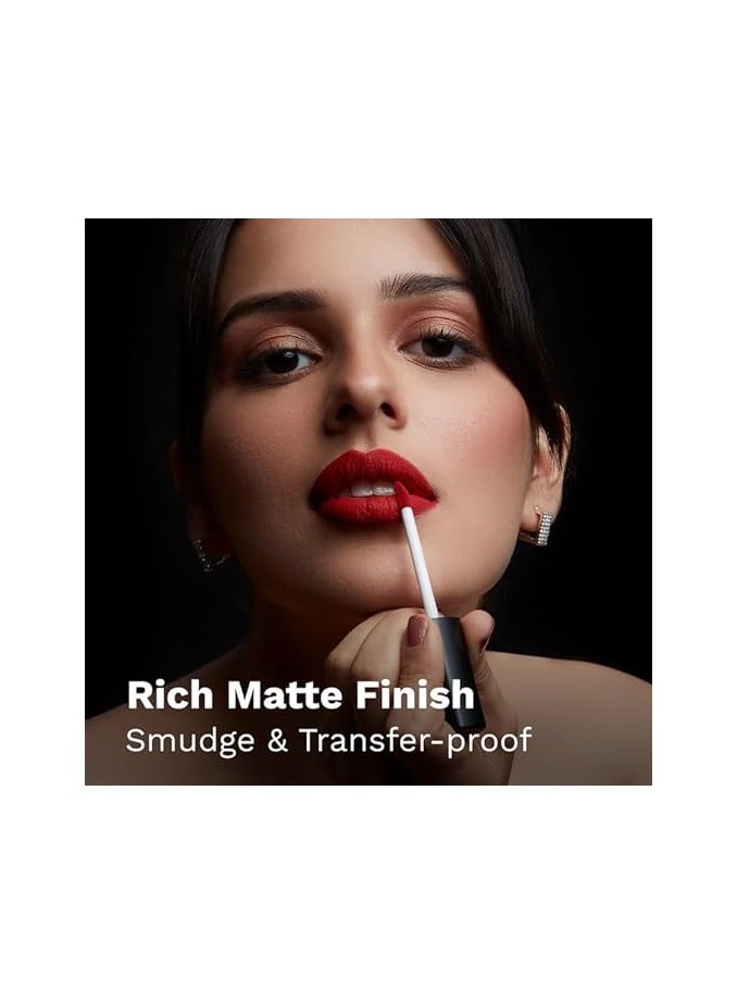 PILGRIM Pilgrim Liquid Matte Lipstick - The Red Stiletto | Lipstick for Women with Hyaluronic Acid & Spanish Squalane | Transferproof, Long Lasting & Non Drying with Hydrating Ingredients 3gms - Image 4