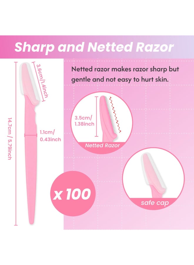 Phafaloop 100 Pcs Eyebrow Razor and Face Razor for Women and Men Safe and BeginnerFriendly Dermaplaning Tool with Protective Cover - Image 4