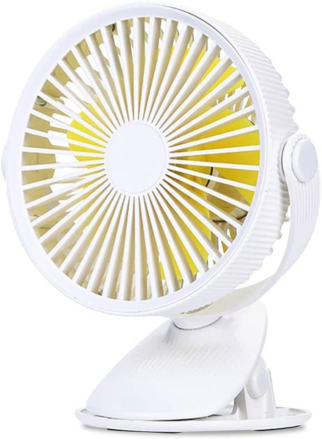Padom Portable Mini Fan with clip, Desktop Fan Electric Fan Air Cooler Portable Fan for Home Student Dormitory and Office Fan，3 gears can be adjusted and 360 rotation - Image 1