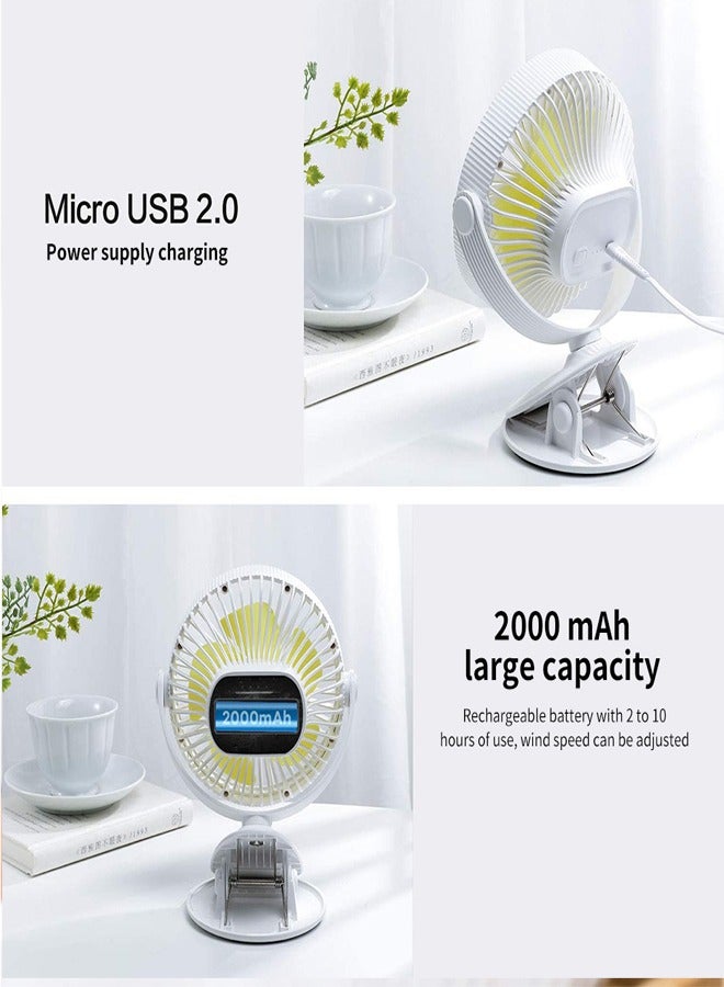 Padom Portable Mini Fan with clip, Desktop Fan Electric Fan Air Cooler Portable Fan for Home Student Dormitory and Office Fan，3 gears can be adjusted and 360 rotation - Image 4