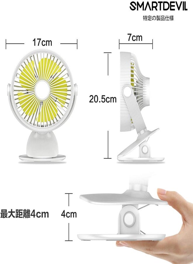 Padom Portable Mini Fan with clip, Desktop Fan Electric Fan Air Cooler Portable Fan for Home Student Dormitory and Office Fan，3 gears can be adjusted and 360 rotation - Image 2
