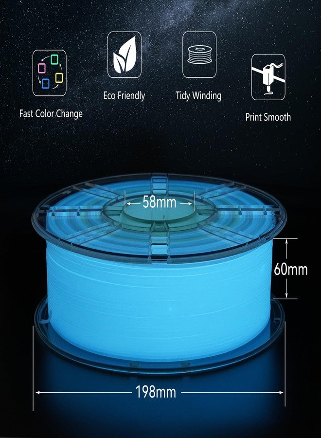Kingroon Glow in The Dark Rainbow PLA Color Change Filament 3D Printer Filament 1.75 1KG Multicolored PLA Luminous,Dimensional Accuracy +/- 0.03mm - Image 5