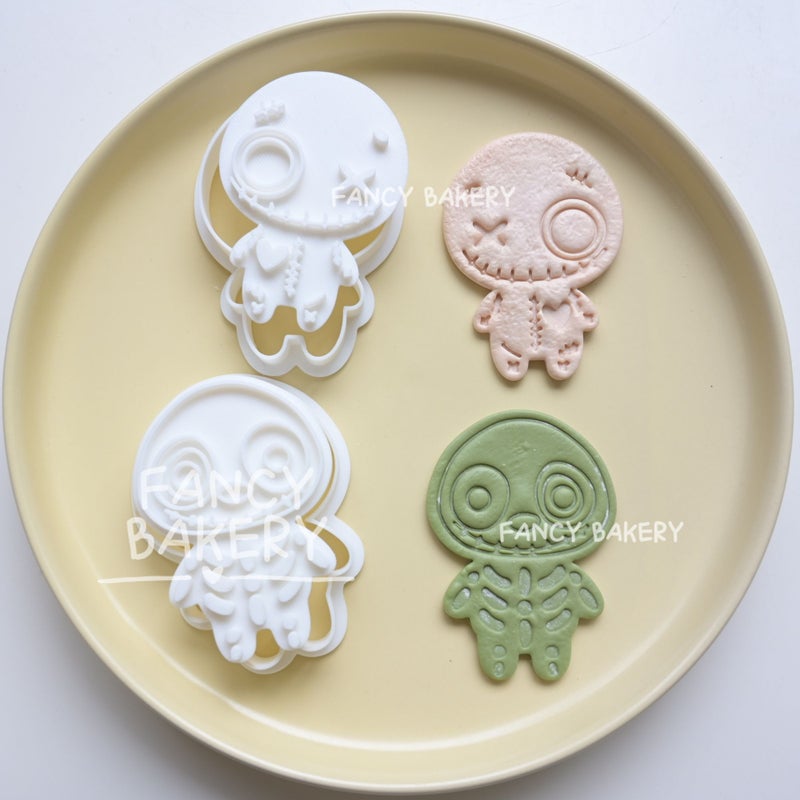Halloween Skull Cookie Cutter Pressable Biscuit Stamp Chocolate Mold Cake Decorating Tool - Image 4