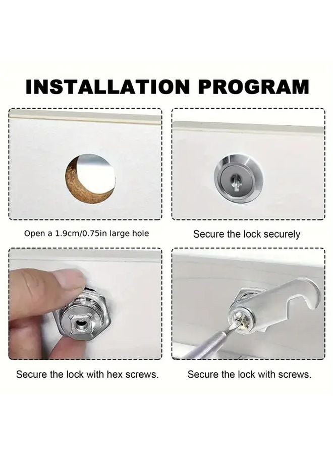 قفل كم من سبيكة الزنك، مجموعة واحدة، سهل التركيب، لخزانة Cabinet، صندوق البريد Mailbox، دروج Drawer، باب مركبة الترفيه RV Door - Image 5