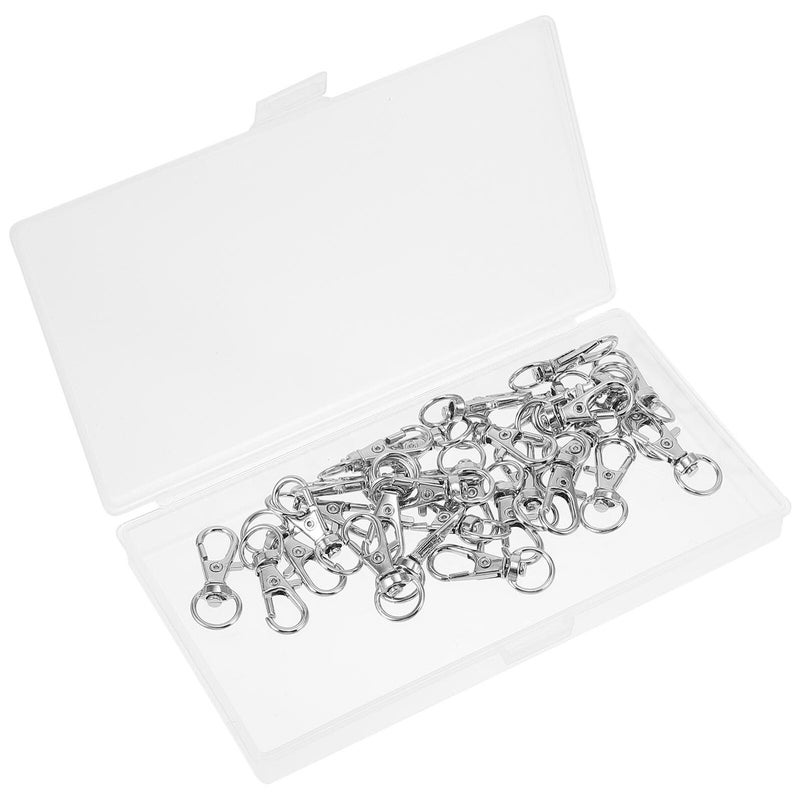 Silver Metal Lobster Clasps 30pcs Swivel Snap Hooks for Jewelry Making Crafts Bag Accessories Keychain - Image 2