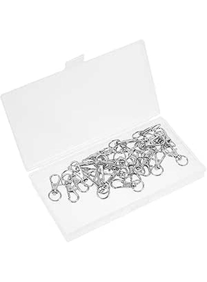 Silver Metal Lobster Clasps 30pcs Swivel Snap Hooks for Jewelry Making Crafts Bag Accessories Keychain - Image 1