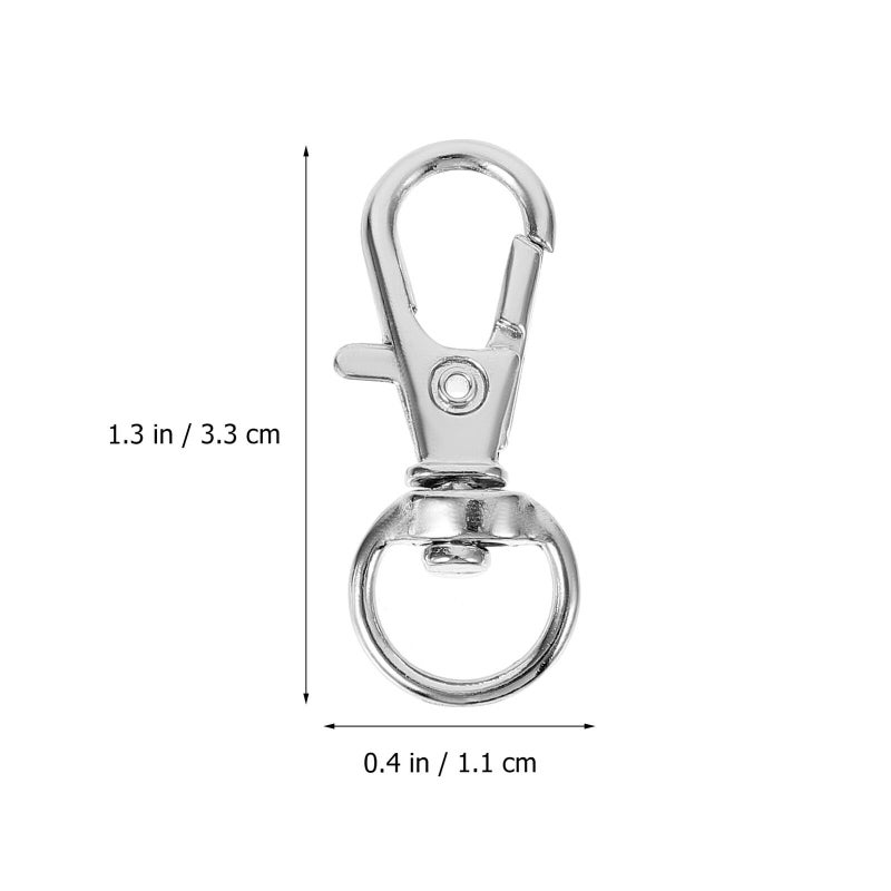 Silver Metal Lobster Clasps 30pcs Swivel Snap Hooks for Jewelry Making Crafts Bag Accessories Keychain - Image 3