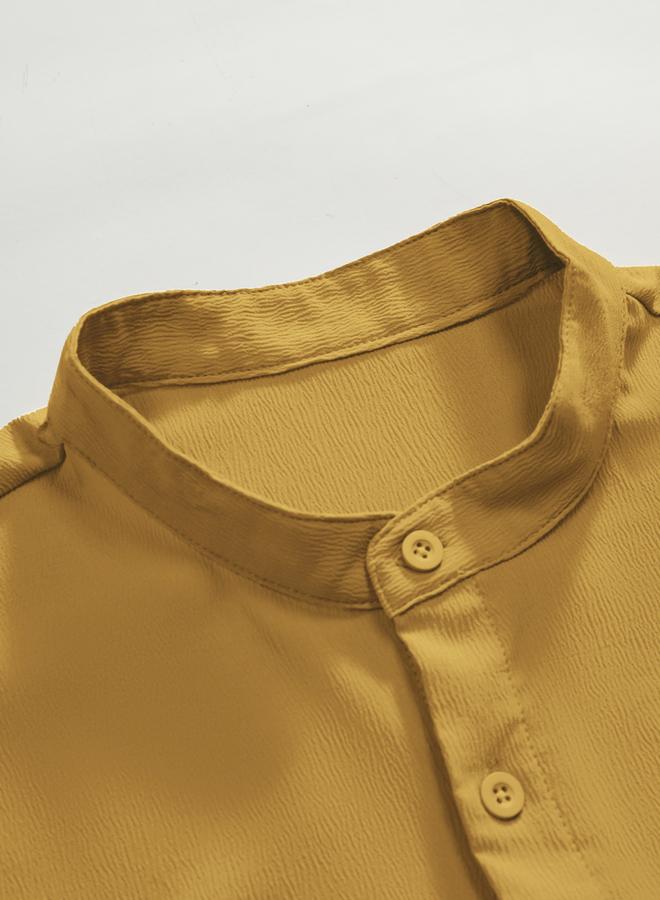 Take Two Men Stand Collar Slim Fit Casual Shirt - Image 2